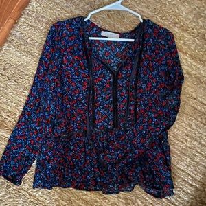 Loft floral blouse with ties